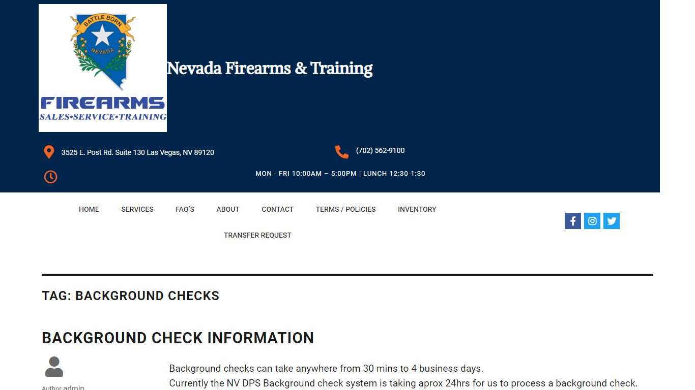Background Checks – Nevada Firearms & Training